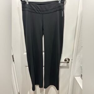 Reebok Black with White Logo Wide Leg Yoga Pants -Playdry Size Large